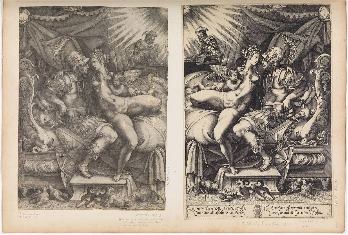 Mars and Venus — Giovanni Battista Scultori|Giovanni Jacopo Caraglio