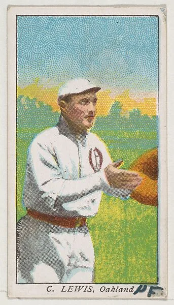 C. Lewis, Oakland, from the "Obak Baseball Players" set (T212), issued by the American Tobacco Company to promote Obak Mouthpiece Cigarettes — American Tobacco Company