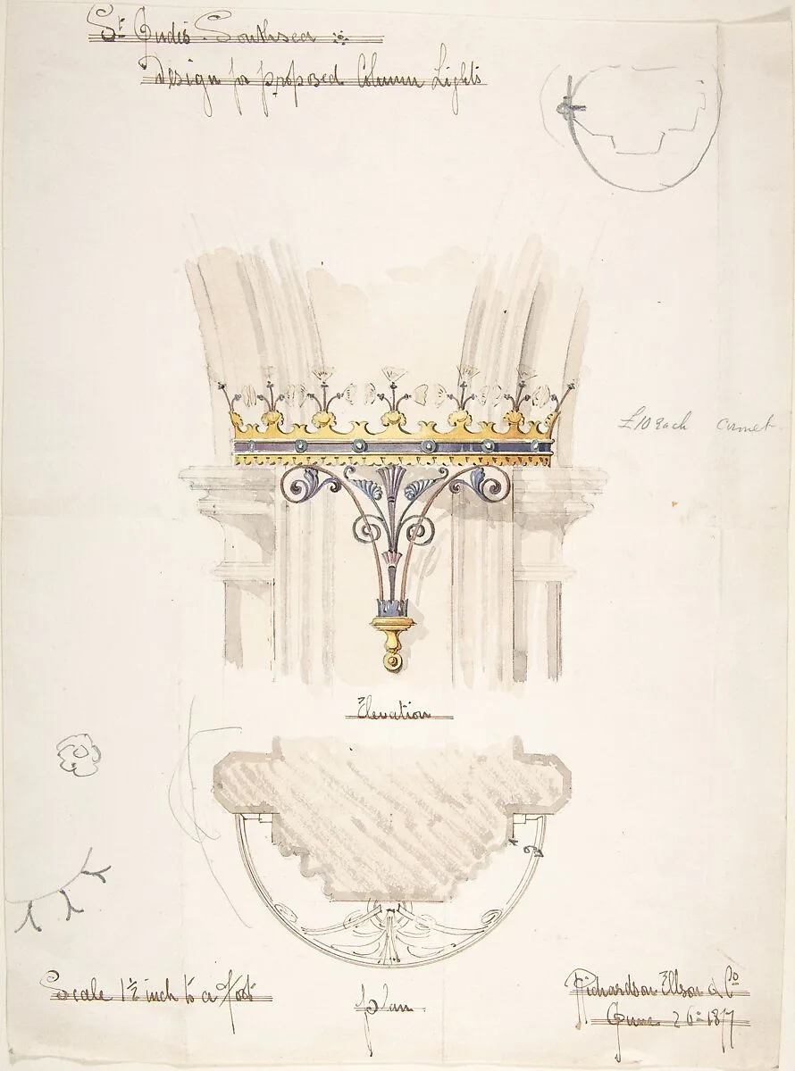 Design for Proposed Column Lights, St. Jude's Church, Southsea — Richardson Ellson & Co.