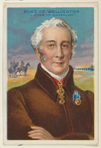 Duke of Wellington, "Victor of Waterloo," from the "Heroes of History" series (T68), issued with Miners Extra Smoking Tobacco, Natural Leaf Scrap, and Royal Bengals Little Cigars — Arthur Wellesley, 1st Duke of Wellington|Royal Bengals Little Cigars