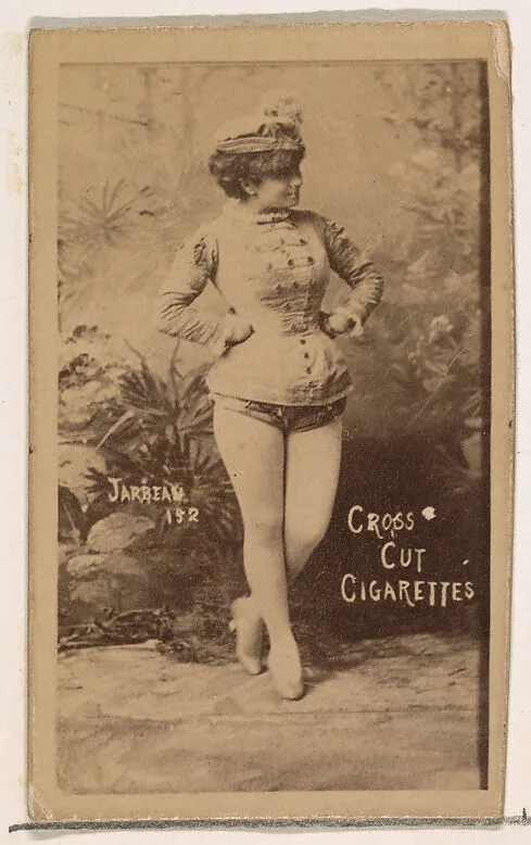 Card Number 152, Jarbeau, from the Actors and Actresses series (N145-1) issued by Duke Sons & Co. to promote Cross Cut Cigarettes — W. Duke, Sons & Co.