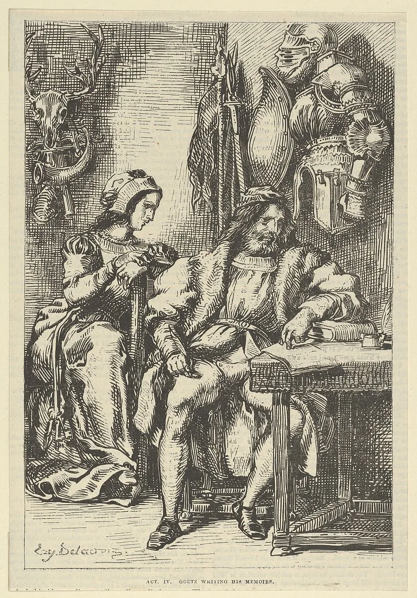 Goetz von Berlichingen Writing His Memoirs — Eugène Delacroix|Andrew, Best, Leloir, Hotelin et Régnier