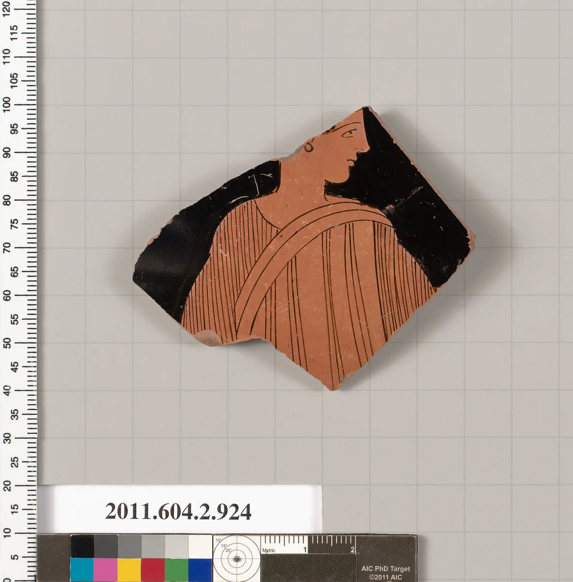 Terracotta fragment of a hydria: kalpis (water jar) — Unknown