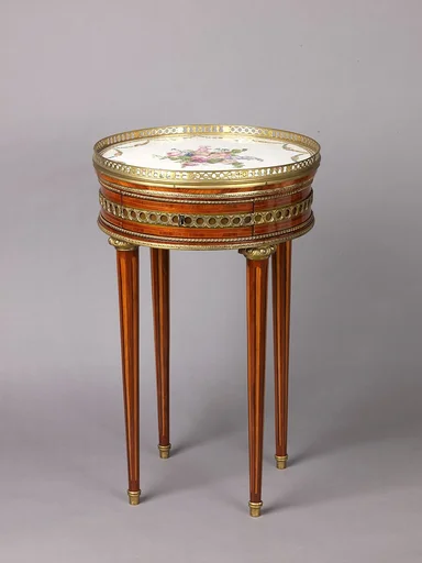Louis XVI round table with sevres top