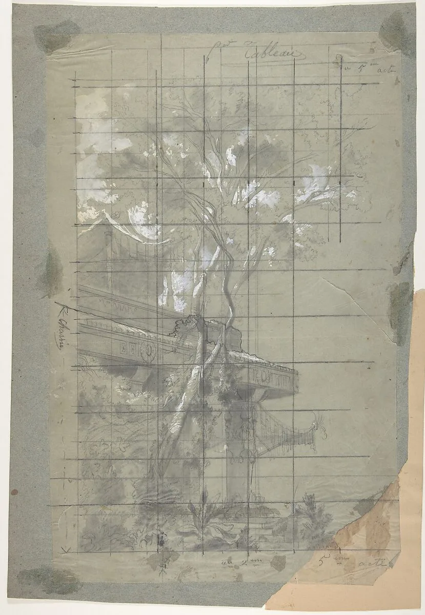 Design for a Stage Set at the Opéra, Paris — Eugène Cicéri