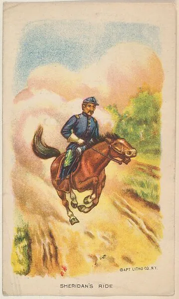 Sheridan's Ride, bakery card from the Historical Picture Cards series (D42), issued by Liberty Baking Company — Liberty Baking Company