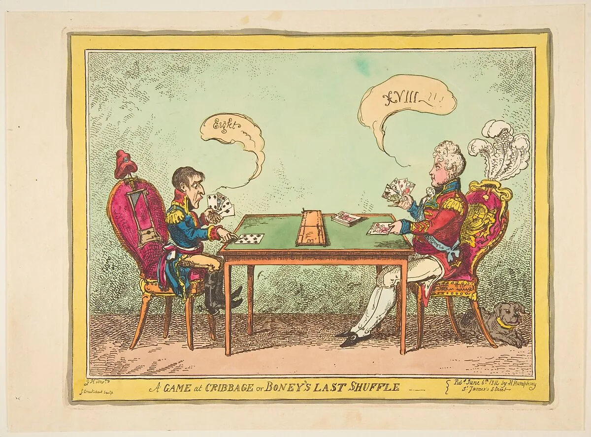 A Game of Cribbage or Boney's Last Shuffle — George Cruikshank|Hannah Humphrey|George Humphrey