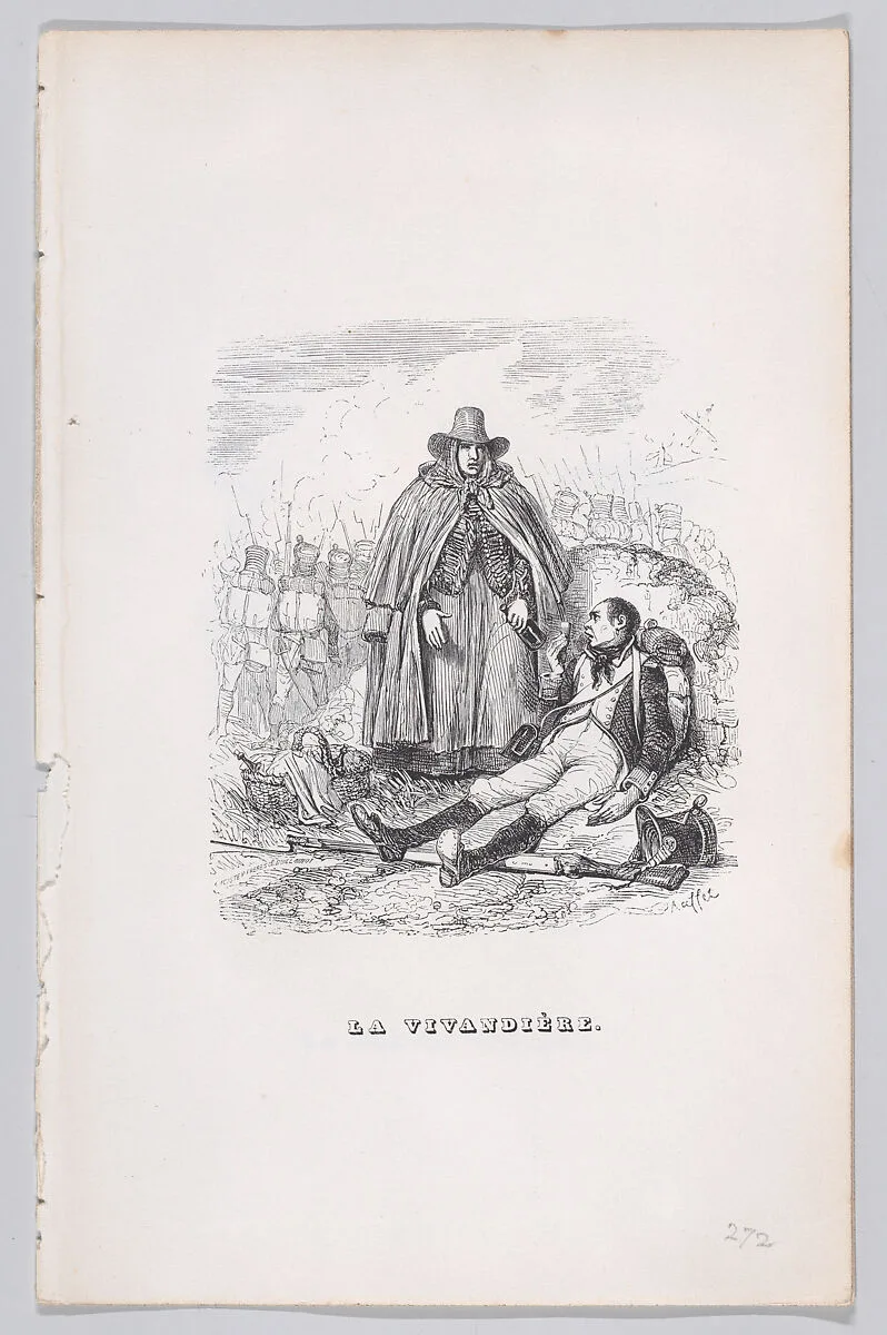 "The Vivandière" from The Complete Works of Béranger — Auguste Raffet|J. J. Grandville|Fournier & Perrotin|Eugène Guillaumot|Pierre Jean de Béranger|Lacoste, Paris