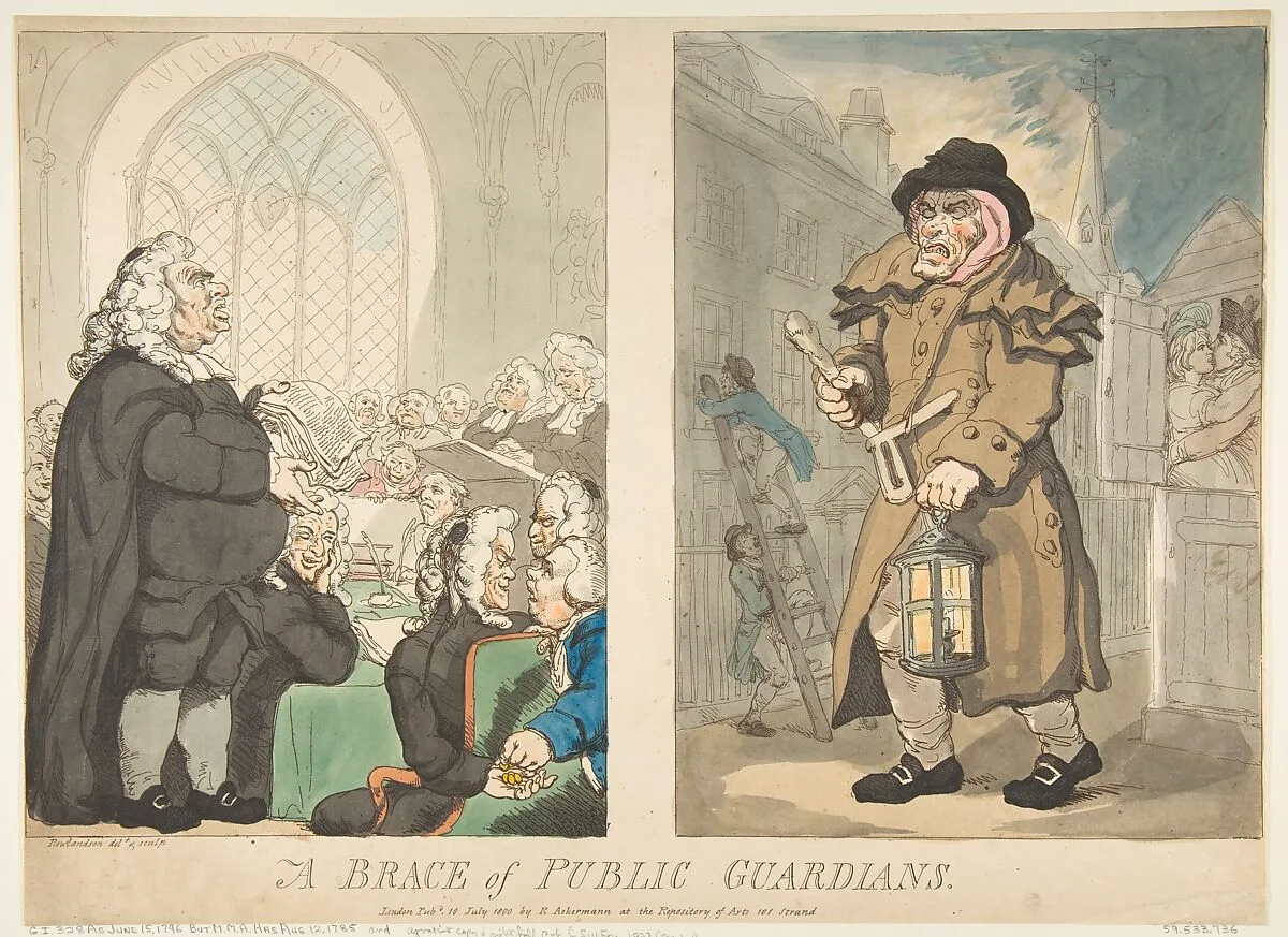 A Brace of Public Guardians — Thomas Rowlandson|Rudolph Ackermann, London