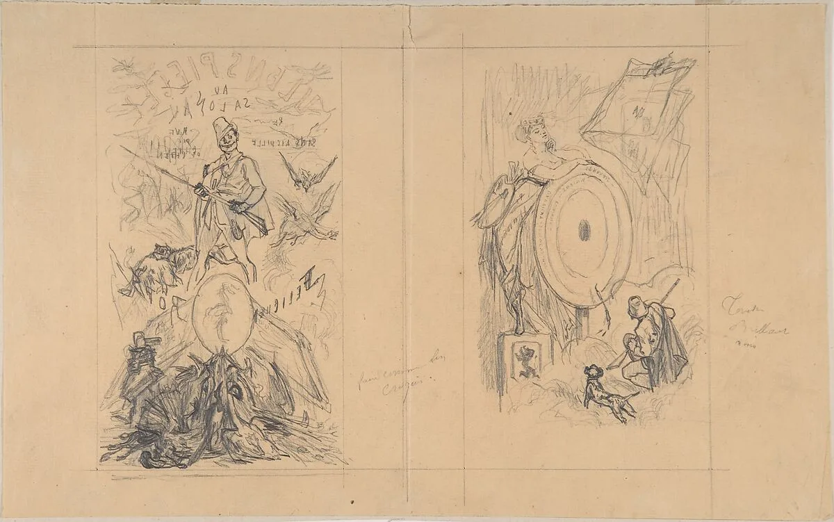 Cover designs for "Ulenspiegel au Salon" — Félicien Rops