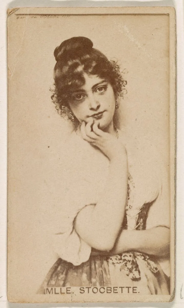 Mlle. Stocbette, from the Actresses series (N245) issued by Kinney Brothers to promote Sweet Caporal Cigarettes — Kinney Brothers Tobacco Company