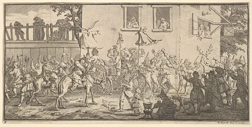 Hudibras and the Skimmington (Seventeen Small Illustrations for Samuel Butler's Hudibras, no. 9)