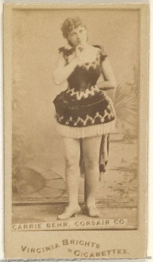 Carrie Behr, Corsair Co., from the Actors and Actresses series (N45, Type 1) for Virginia Brights Cigarettes