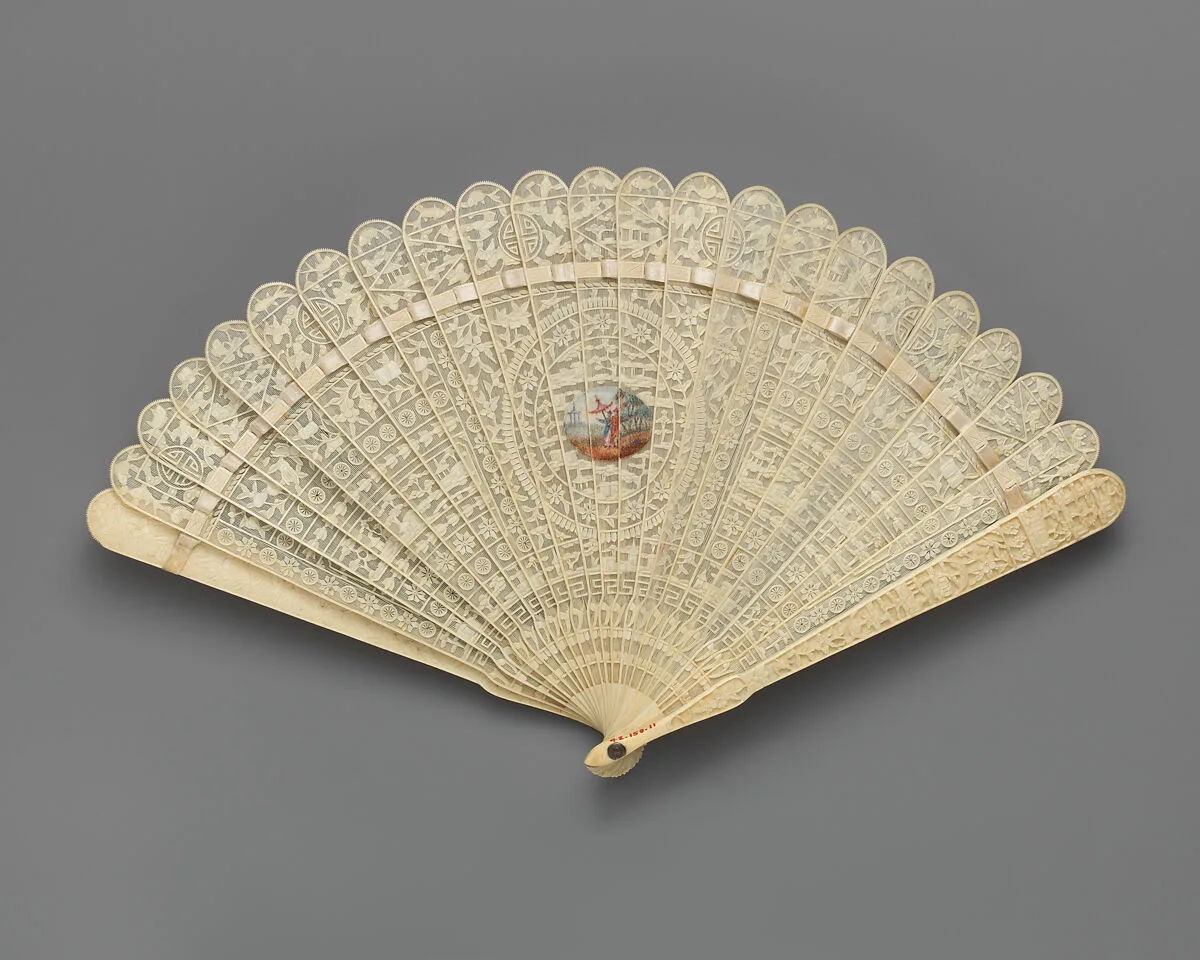 Brisé Fan, with Representation of Figures in a Landscape — Unknown