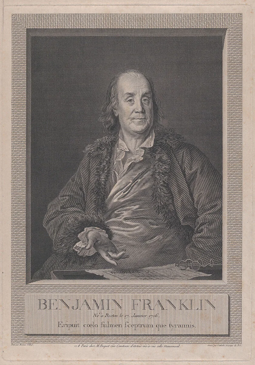 Portrait of Benjamin Franklin — Anne Rosalie Bocquet Filleul|Louis Jacques Cathelin
