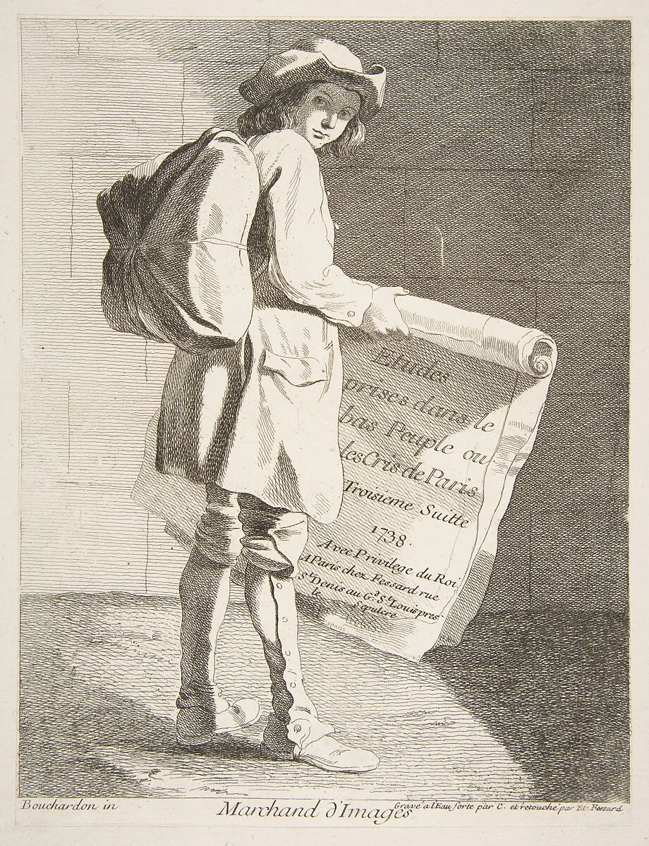 Picture Seller — Edme Bouchardon|Anne Claude Philippe de Tubières, comte de Caylus|Etienne Fessard