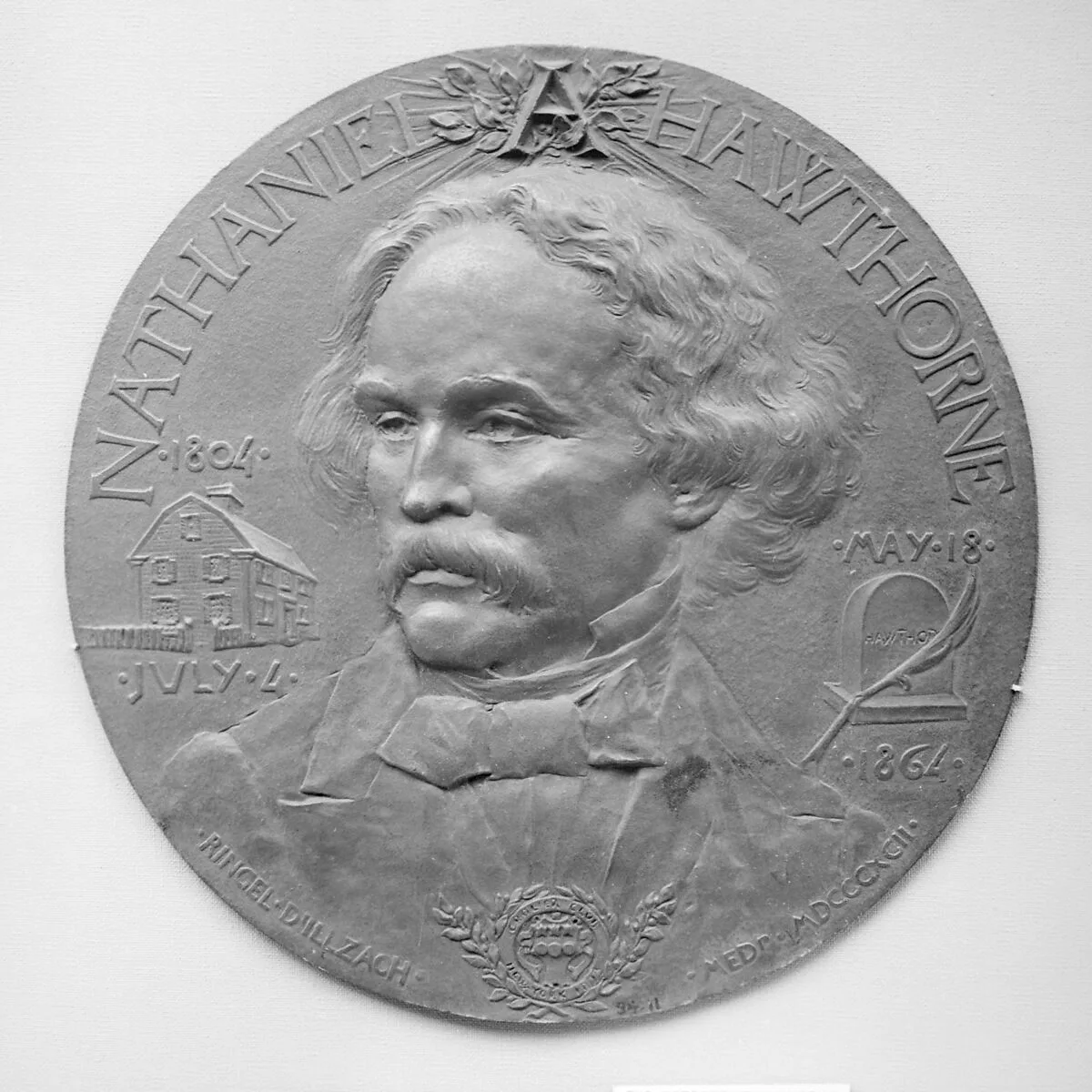 Portrait of Nathaniel Hawthorne, Executed for the Grolier Club, New York, 1892 — Jean-Désiré Ringel d'Illzach