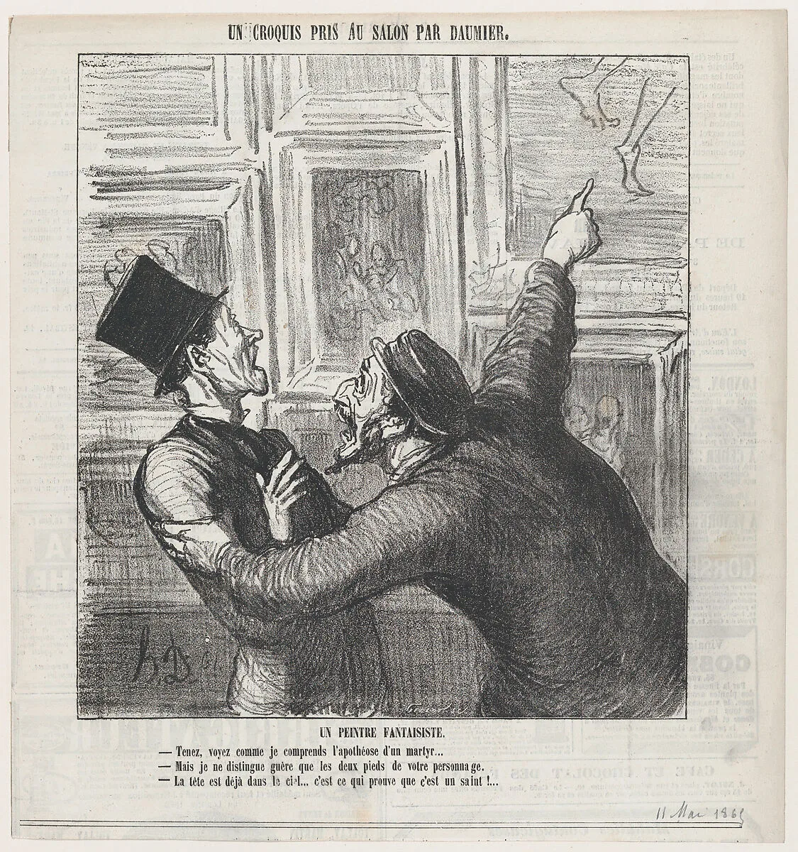 A fantastic painter, from 'A sketch from the Salon,' published in Le Charivari, May 11, 1865 — Honoré Daumier