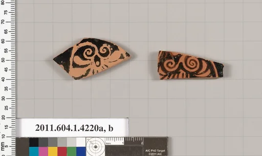 Terracotta fragments of kylikes (drinking cups)
