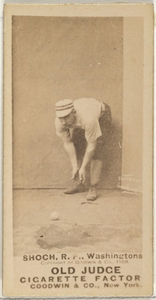 George Quintus Shoch, Right Field, Washington Nationals, from the Old Judge series (N172) for Old Judge Cigarettes — Goodwin & Company