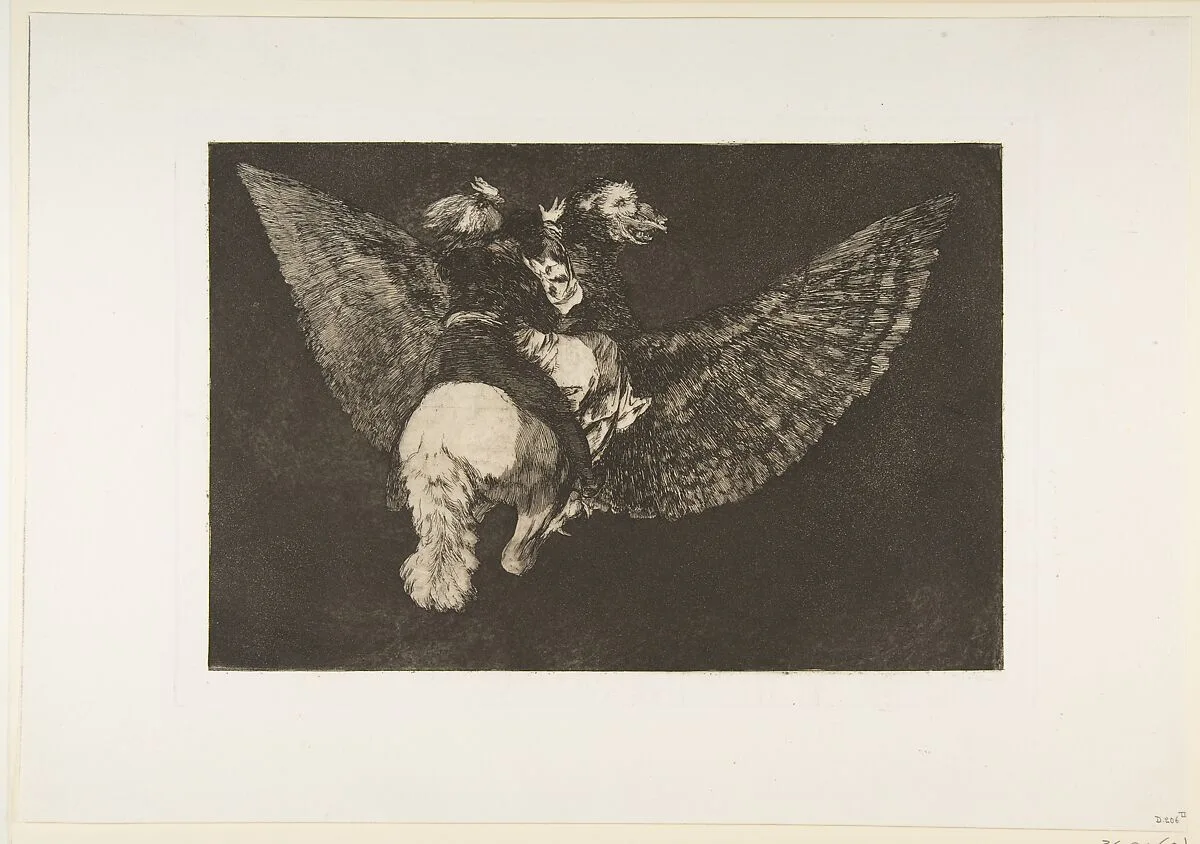 'Flying Folly' from the 'Disparates' (Follies / Irrationalities) — Goya (Francisco de Goya y Lucientes)