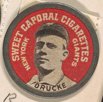 Drucke, New York Giants (red), from the Domino Discs series (PX7), issued by Kinney Brothers — Kinney Brothers Tobacco Company