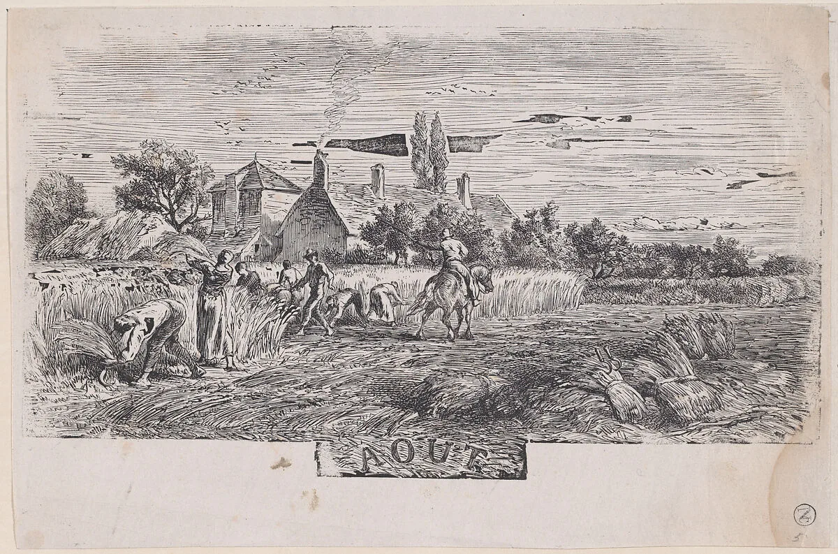 August from Album of Rustic Subjects — Jacques-Adrien Lavieille|Charles Jacque