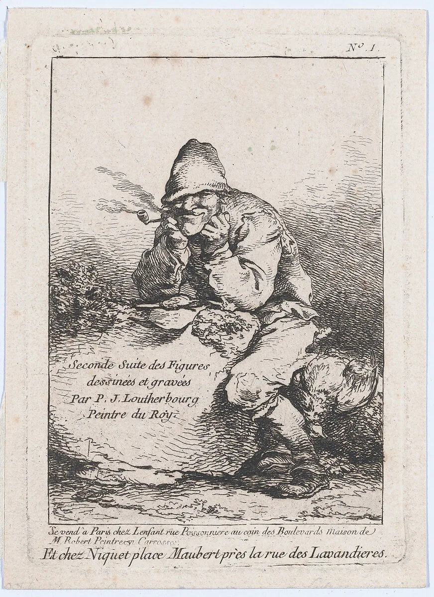 Seated Man Smoking a Pipe — Niquet|Lenfant|Philippe Jacques de Loutherbourg