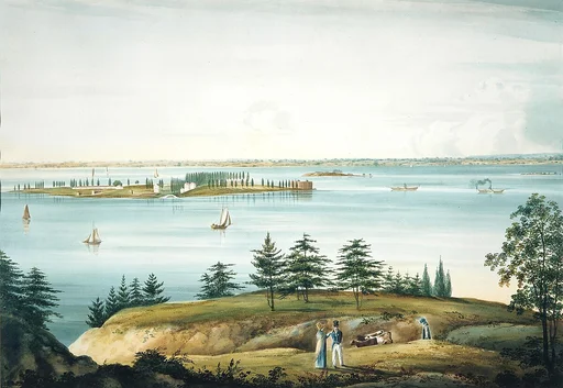 The Bay of New York and Governors Island Taken from Brooklyn Heights