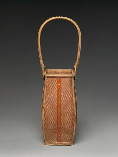初代和田和一斎造 二重編手付花籃|Karamono-Style Flower Basket (Hanakago)