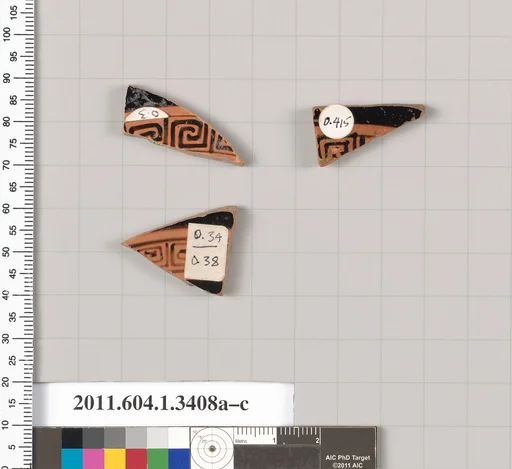 Terracotta fragments of kylikes (drinking cups)