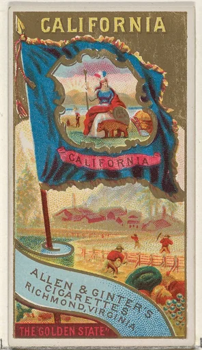 California, from Flags of the States and Territories (N11) for Allen & Ginter Cigarettes Brands