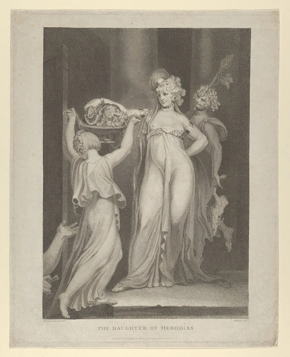 The Daughter of Herodias (Salome Receiving the Head of John the Baptist, Matthew 14:10-11) — Henry Fuseli|Thomas Holloway|Thomas Holloway