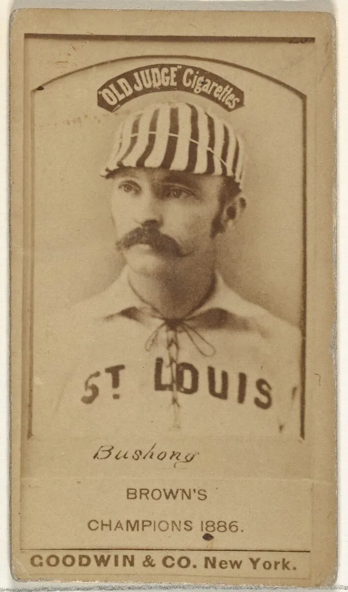 Albert John "Doc" Bushong, Catcher, St. Louis Browns, from the Old Judge series (N172) for Old Judge Cigarettes — Goodwin & Company