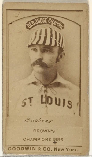 Albert John "Doc" Bushong, Catcher, St. Louis Browns, from the Old Judge series (N172) for Old Judge Cigarettes