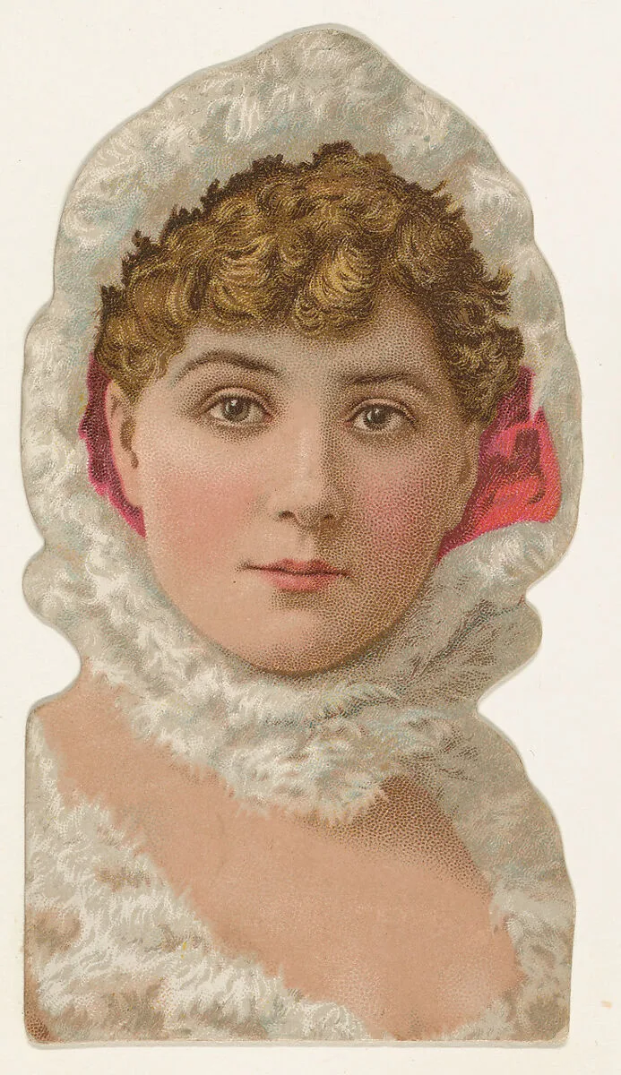 Actress wearing white feathers, from Stars of the Stage, Fourth Series (N132) issued by Duke Sons & Co. to promote Honest Long Cut Tobacco — W. Duke, Sons & Co.|American Tobacco Company