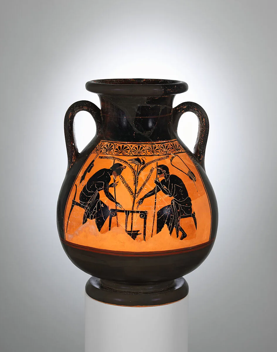 Terracotta pelike (wine jar) — Plousios Painter