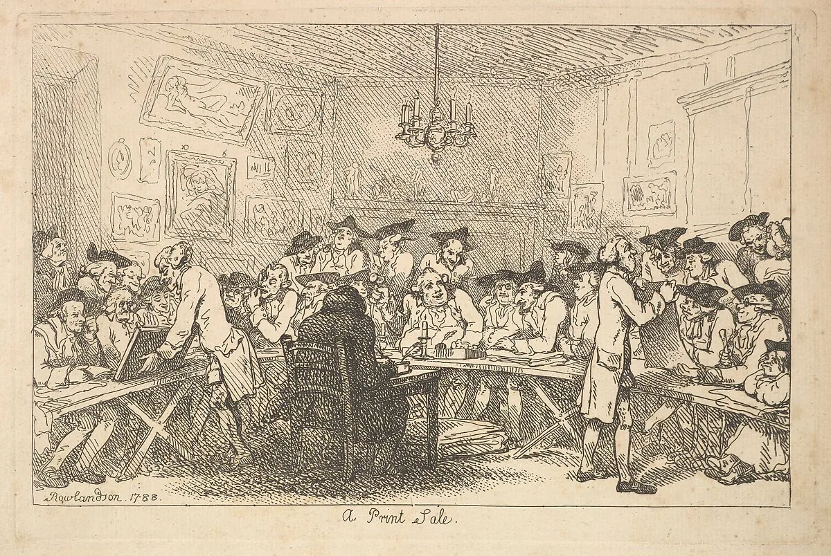 A Print Sale – A Night Auction — Thomas Rowlandson