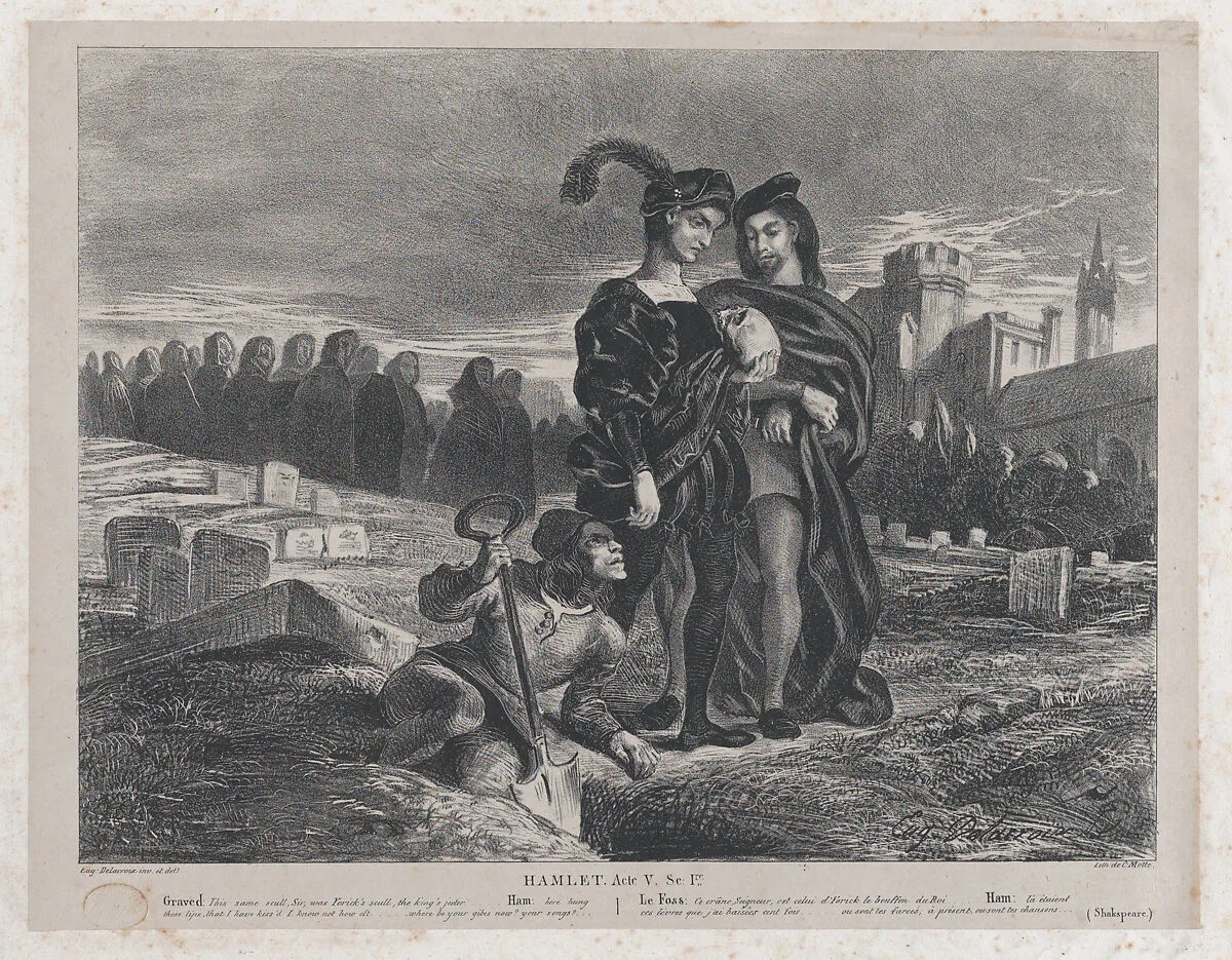 Hamlet Contemplating Yorick’s Skull — Eugène Delacroix