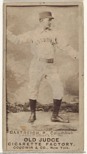 Henry Carl "Hank" Gastright, Pitcher, Cleveland, from the Old Judge series (N172) for Old Judge Cigarettes