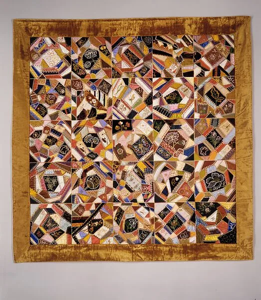 Quilt, Crazy pattern — Aletta Whitehouse Davis