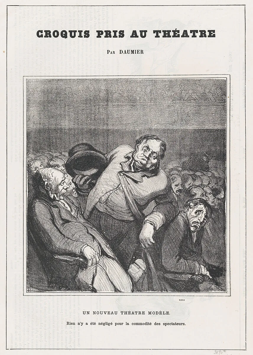 A new theater model, from 'Theater sketches,' published in Le Petit Journal pour Rire, January 30, 1864 — Honoré Daumier