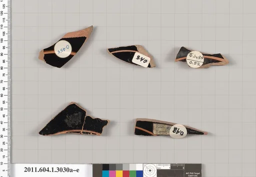 Terracotta fragments of kylikes (drinking cups)