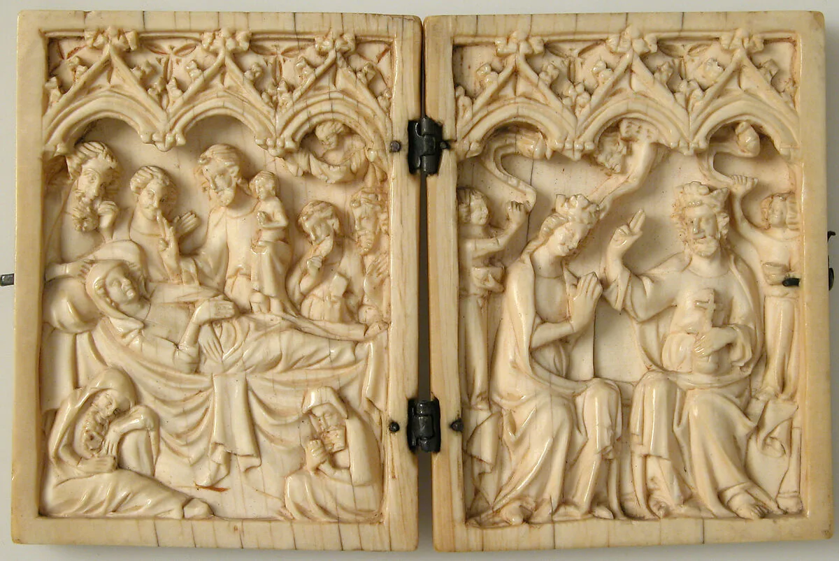 Diptych with Death and Coronation of the Virgin — Unknown
