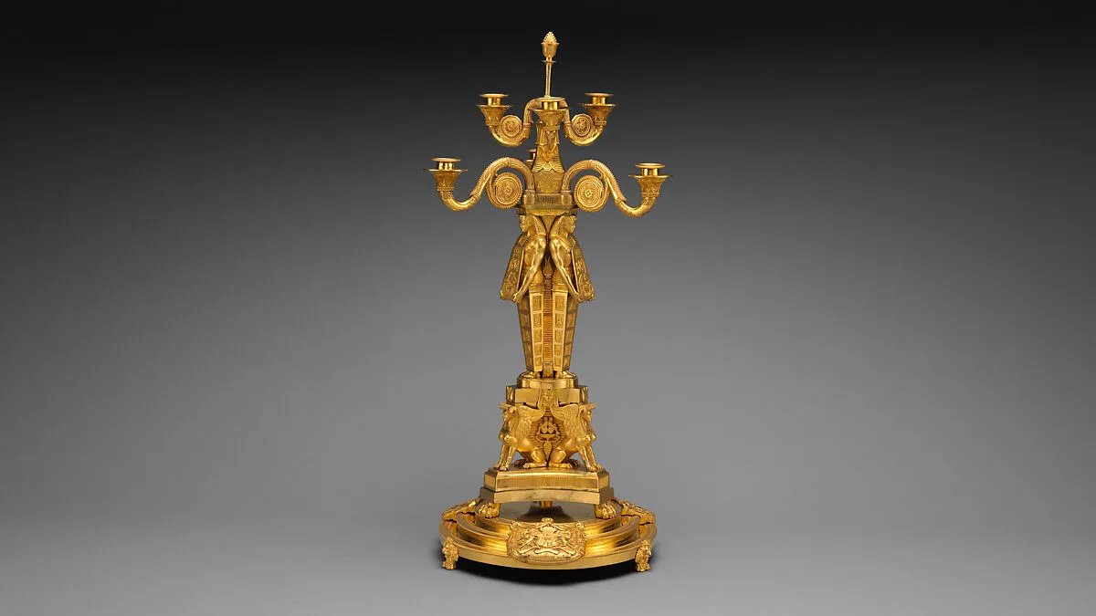 Egyptomania candelabrum (one of a pair) — Rundell, Bridge and Rundell|Alexis Decaix