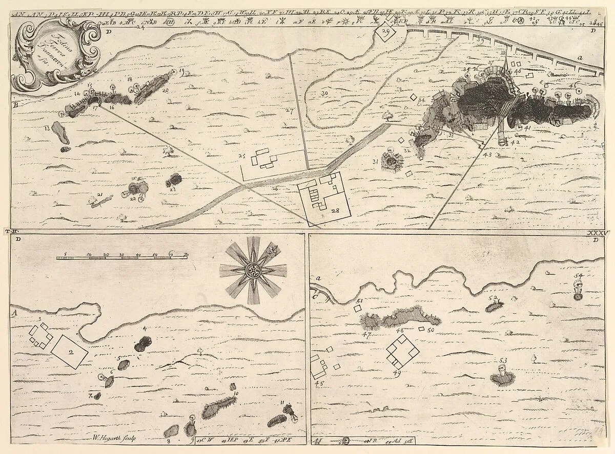 Fodina ferrea Danmorensis – A Danish Iron Mine (Aubry de La Mottraye's "Travels throughout Europe, Asia and into Part of Africa...," London, 1724, vol. II, pl. 35) — William Hogarth|Aubry de La Mottraye