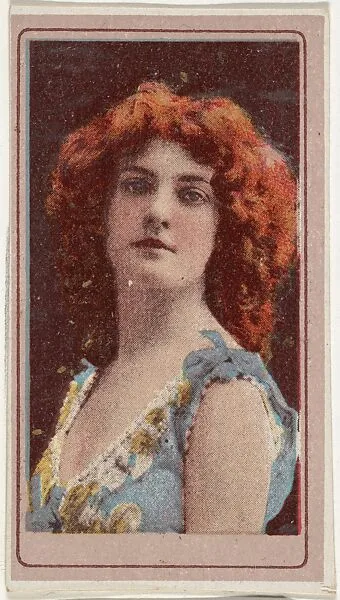 Actress with fiery red hair, from the Actresses series (T176) issued by Sweet Caporal Cigarettes — Kinney Brothers Tobacco Company