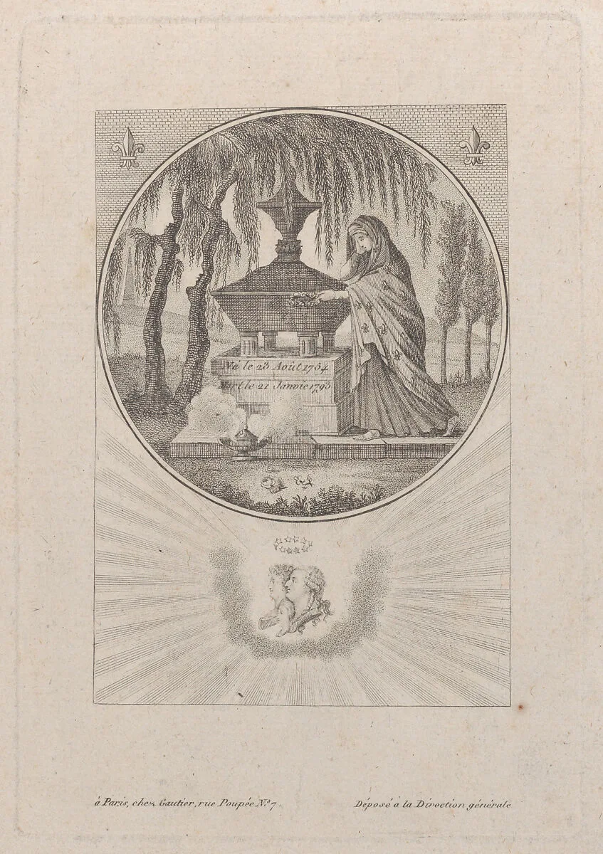 Tomb of Louis XVI and his family, with hidden silhouettes — Anonymous|Louis XVI, King of France|Louis XVII|Marie Antoinette, Queen of France
