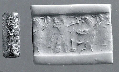 Cylinder seal with mythological contest scene