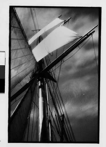 [Three 35mm Film Frames: South Seas: Cressida Deck, Sails, Mast, and Rigging]